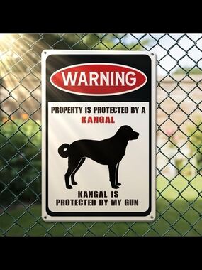 7"×10.5" Metal Tin Warning Protected by Kengal Beware of Dog Home Security Sign